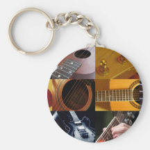 Collage de photos de guitare porte-clé