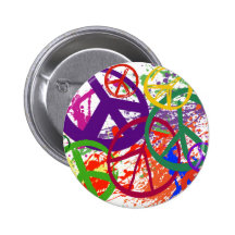 COLLAGE DE SIGNE DE PAIX BADGE AVEC ÉPINGLE