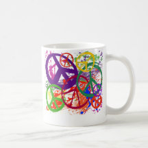 COLLAGE DE SIGNE DE PAIX MUGS À CAFÉ