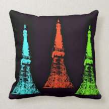 Collage de tour de Tokyo Coussin