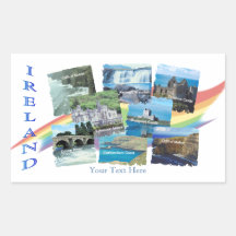 COLLAGE PITTORESQUE de l'IRLANDE - huit conception Stickers Rectangulaires