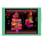 Collage rose d'arbres cartes