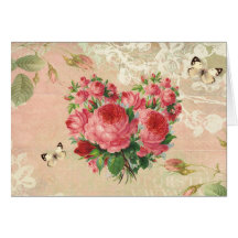 Collage rose de coeur de cru Girly Cartes De Vœux