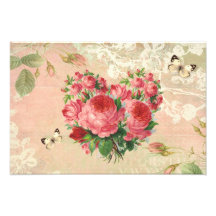 Collage rose de coeur de cru Girly Photo