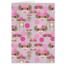 Collage rose Girly mignon de motif de fille de sin Cartes De Vœux