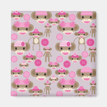 Collage rose Girly mignon de motif de fille de sin Magnets Pour Réfrigérateur