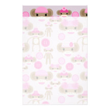 Collage rose Girly mignon de motif de fille de sin Motifs Pour Papier À Lettre