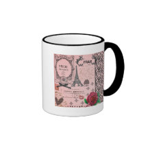 Collage rose vintage de Paris Mugs