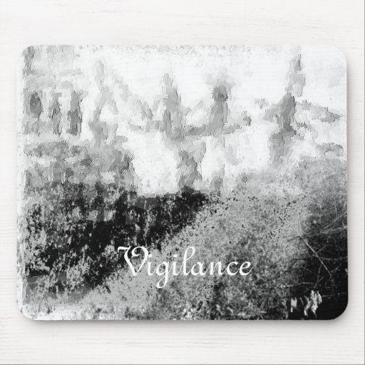 Collage vintage de paysage de vigilance tapis de souris