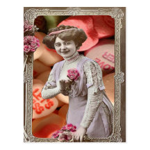 Collage vintage de Saint-Valentin (jeune homme de  Cartes Postales