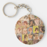 Collage vintage des cheveux 60s de porte - clé de  porte-clé