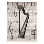 Collage vintage d'harpe et de musique d'antiquité  photographies