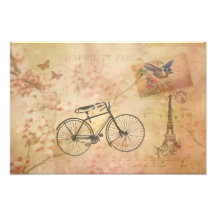 Collage vintage romantique de Paris au printemps Photographie D’art