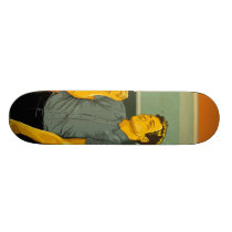 collé dans un moment planches à roulettes