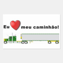 Colle J'aime mon camion Sticker Rectangulaire