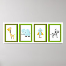 collection d'art animale de mur de la jungle 5X7 Poster