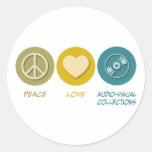 Collections d'audiovisuel d'amour de paix autocollant