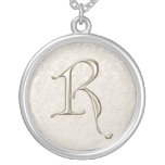 Collier argenté de monogramme - lettre R