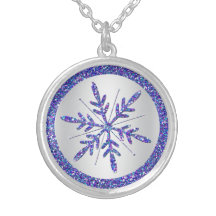 Collier argenté pourpre de flocon de neige de REGA