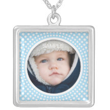 Collier bleu de cadre de photo - pendentif personn