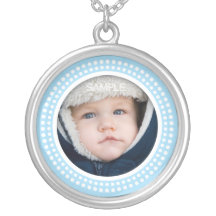Collier bleu de cadre de photo - pendentif personn