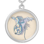 Collier bleu volant de dragon