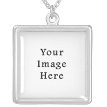 Collier carré plaqué par argent grand - customisé