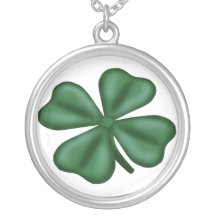Collier chanceux d'argent sterling de trèfle de 4 