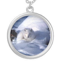 Collier d'argent sterling de Fox arctique