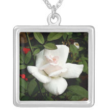 Collier d'argent sterling de rose de rose