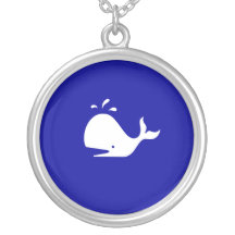 Collier de baleine de Glow_White-on-Blue d'océan