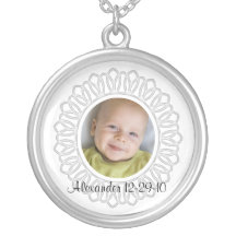 Collier de cadeau de photo de bébé avec le texte