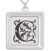 Collier de monogramme avec floral et points - marq