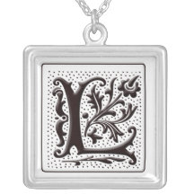 Collier de monogramme avec floral et points - marq