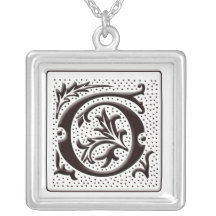 Collier de monogramme avec floral et points - marq