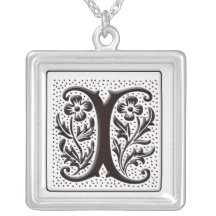 Collier de monogramme avec floral et points - marq