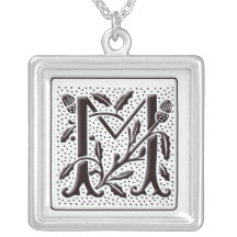 Collier de monogramme avec floral et points - marq