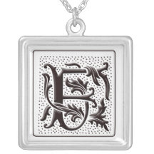 Collier de monogramme avec floral et points - marq