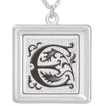 Collier de monogramme avec floral et points - marq