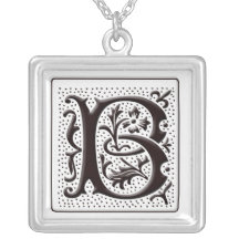 Collier de monogramme avec floral et points - marq