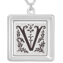 Collier de monogramme avec floral et points - marq
