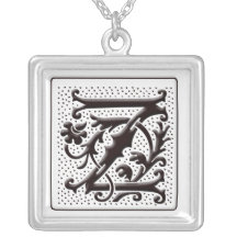 Collier de monogramme avec floral et points - marq