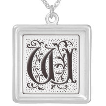Collier de monogramme avec floral et points - marq