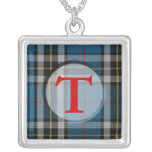 Collier de monogramme de plaid de tartan