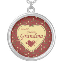 Collier de rouge de la grand-maman du monde de pay