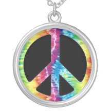 Collier de signe de paix de colorant de cravate