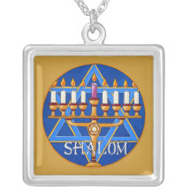 Collier d'étoile de David de Menorah de paix de Sh