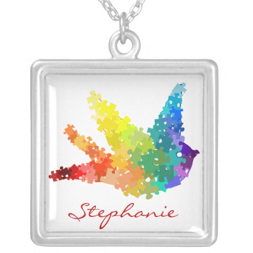 Collier d'oiseau de puzzle de sensibilisation sur 