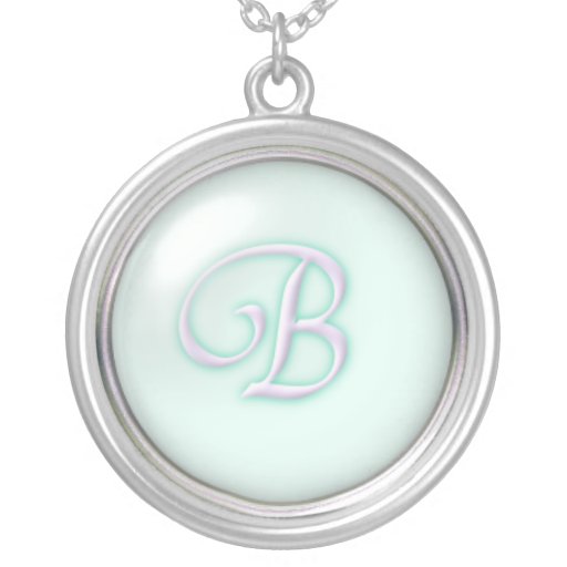 Collier en verre bleu de monogramme - lettre B