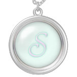 Collier en verre bleu de monogramme - lettre S